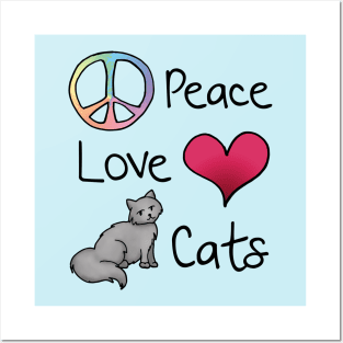 Peace Love Cats Posters and Art